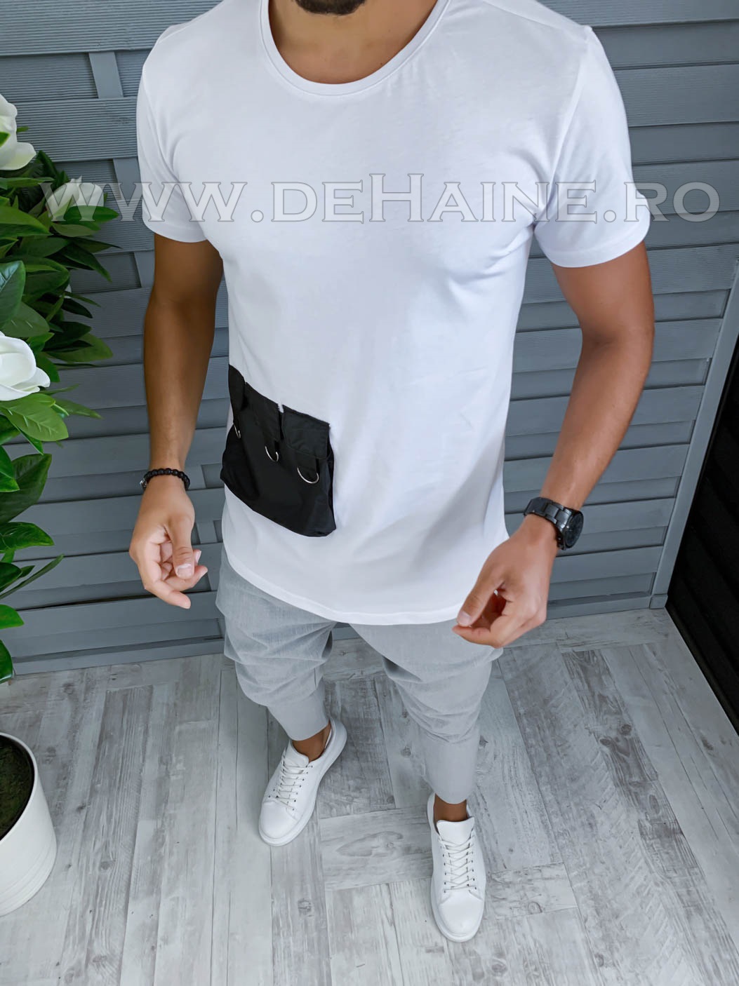 Tricou barbati alb slim fit vagabond b1949 p11-4*